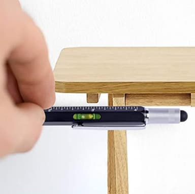 6 in 1 Stylus Pen ja ruuvimeisselit tasoviivaimella alumiini/kupari musta 4-osainen