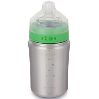 Baby Bottle 266ml Brushed Stainless