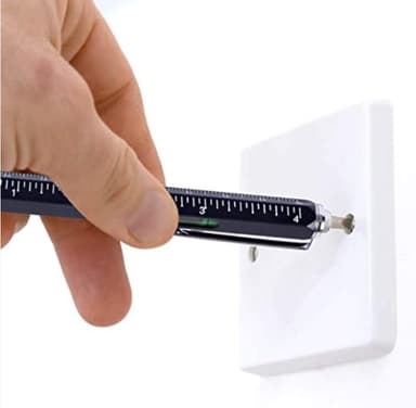 6 in 1 Stylus Pen ja ruuvimeisselit tasoviivaimella alumiini/kupari musta 4-osainen