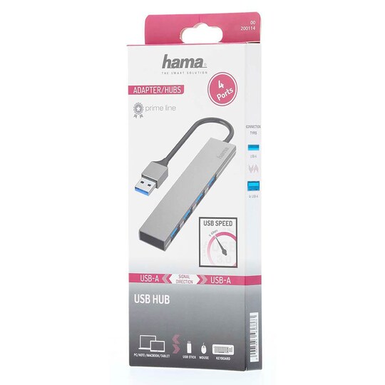 HAMA Hub USB-A 3.0 4x Porttia 5 Gbit/s