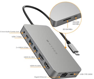 Hyper HyperDrive 10-in-1 USB hubi