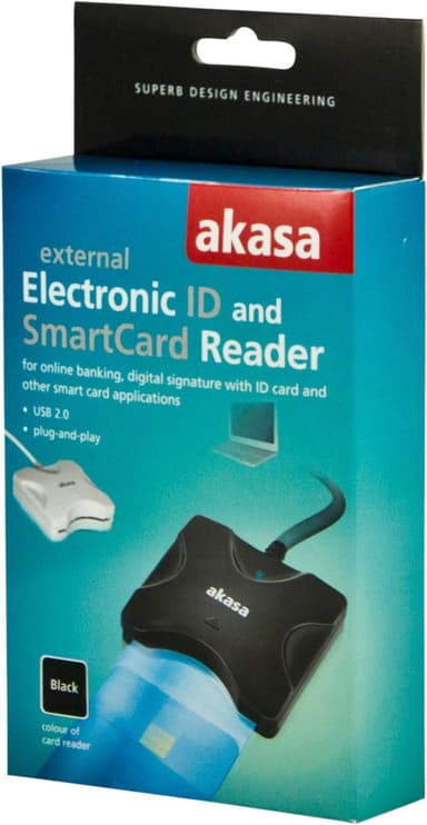 Akasa ulkoinen älykortinlukija, musta