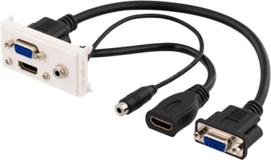 Outlet panel 1xVGA 1xHDMI 1x35mm HD15 socket 19pin 0.2m