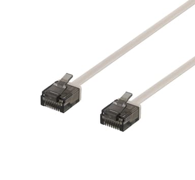 U/UTP Cat6a patch cable, flat, 2m, 1mm thick, grey