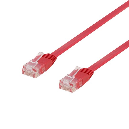 U/UTP Cat6 patch cable, flat, 7m, 250MHz, red