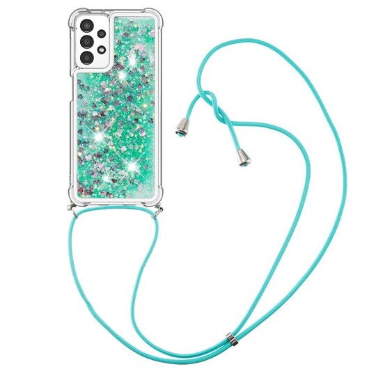SKALO Samsung A13 4G Juoksuhiekka Glitter Mobile kaulapanta - Vihreä