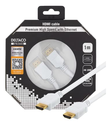 DELTACO PRIME HDMI-kaapeli, Premium High Speed HDMI with Ethernet, 4K,