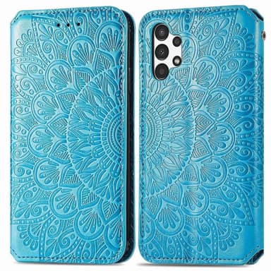 SKALO Samsung A13 4G Mandala Slim lompakkokotelo - Sininen