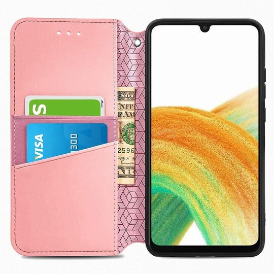 SKALO Samsung A13 4G Mandala Slim lompakkokotelo - Pinkki