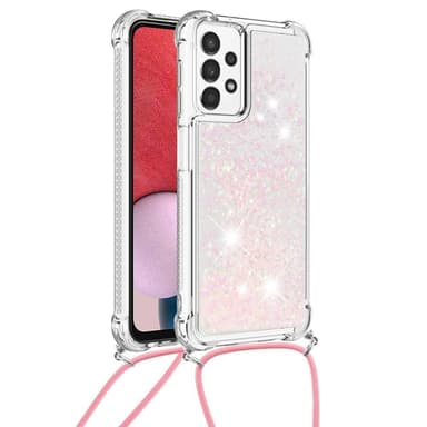 SKALO Samsung A13 4G Juoksuhiekka Glitter Mobile kaulapanta - Pinkki