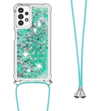 SKALO Samsung A13 4G Juoksuhiekka Glitter Mobile kaulapanta - Vihreä