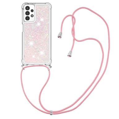 SKALO Samsung A13 4G Juoksuhiekka Glitter Mobile kaulapanta - Pinkki