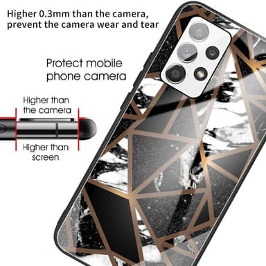 SKALO Samsung A13 4G Marmori karkaistu lasi TPU-suojakuori - #8