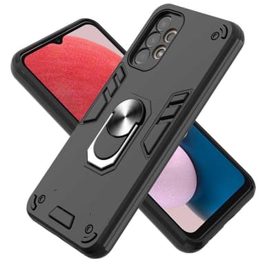 SKALO Samsung A13 4G Armor Hybridi metallirengas kuori - Musta
