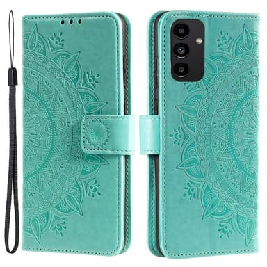SKALO Samsung A13 4G Mandala lompakkokotelo - Turkoosi