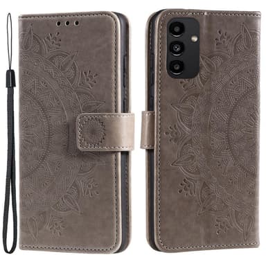 SKALO Samsung A13 4G Mandala lompakkokotelo - Harmaa
