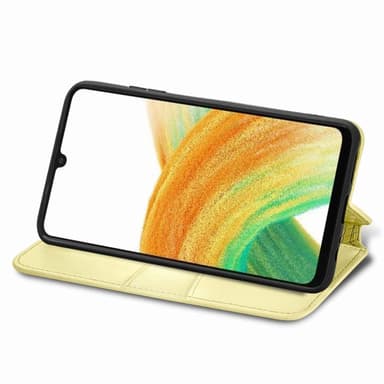 SKALO Samsung A13 4G Mandala Slim lompakkokotelo - Keltainen