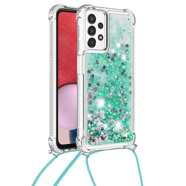 SKALO Samsung A13 4G Juoksuhiekka Glitter Mobile kaulapanta - Vihreä