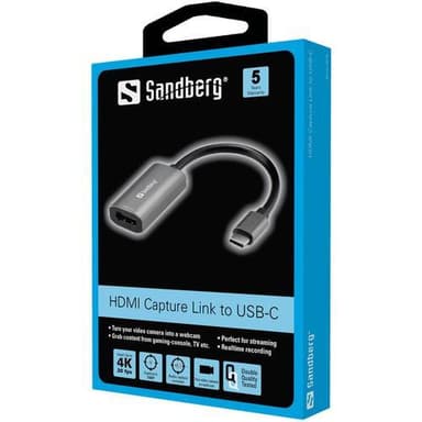 HDMI Capture Link to USB-C, Black