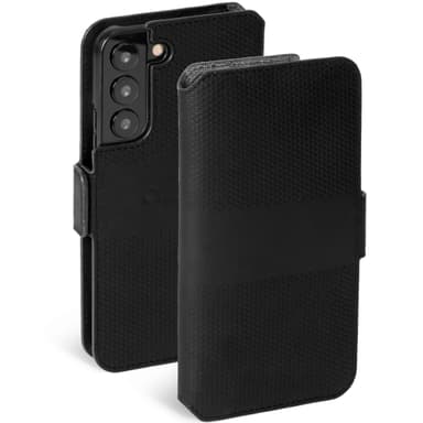 Nahkainen puhelinlompakko Galaxy S22 musta