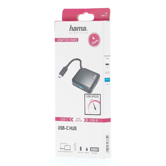 HAMA Hub USB-C 4x Porttia 5 Gbit/s