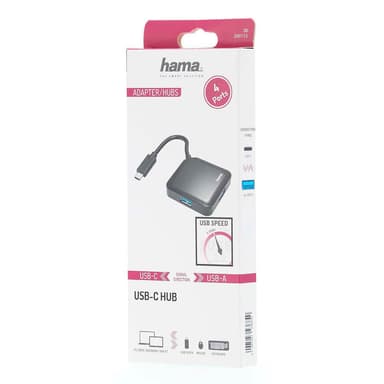 HAMA Hub USB-C 4x Porttia 5 Gbit/s