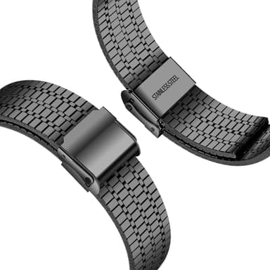Samsungin älykellon rannekoru 20 mm ruostumatonta terästä Musta