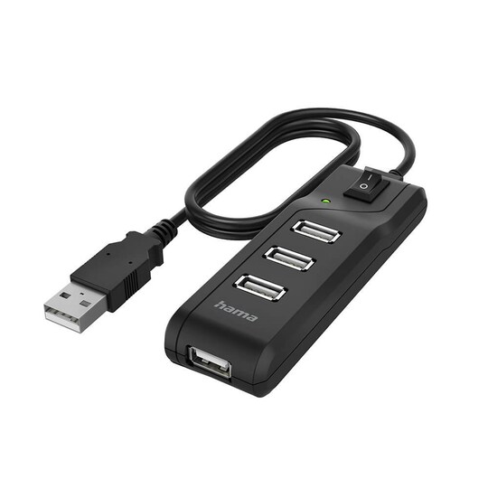HAMA Hub USB-A 2.0 Switch 4x Ports 480 Mbit/s Black