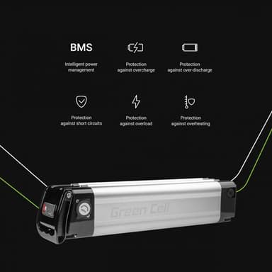 Green Cell sähköpyörän akku Silverfish  24V 10.4Ah laturilla