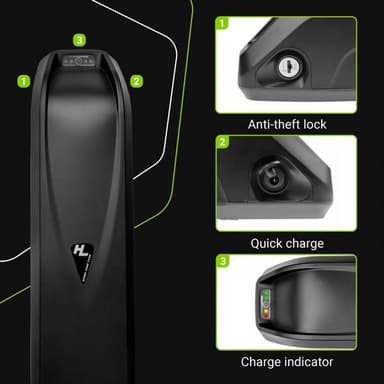 Green Cell sähköpyörän akku 36V 13Ah laturilla
