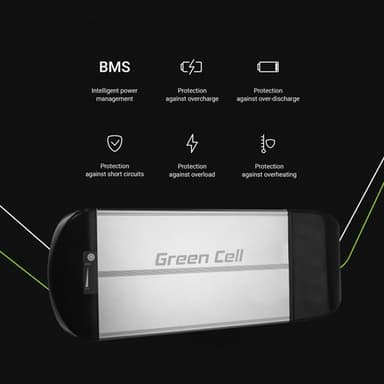 Green Cell sähköpyörän akku 36V 10Ah laturilla