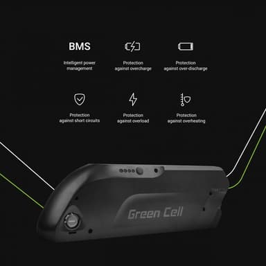 Green Cell sähköpyörän akku 36V 15.6Ah laturilla