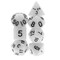 RPG Dice 7-pack (Dungeons and Dragons, etc.) Valkoinen