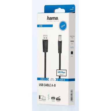 HAMA Cable USB 2.0 480 Mbit/s 1,5m Black
