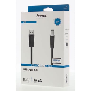 HAMA Cable USB 2.0 480 Mbit/s 5m Black