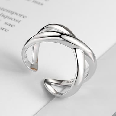 Sormusristitetty 925 sterling hopea Hopea