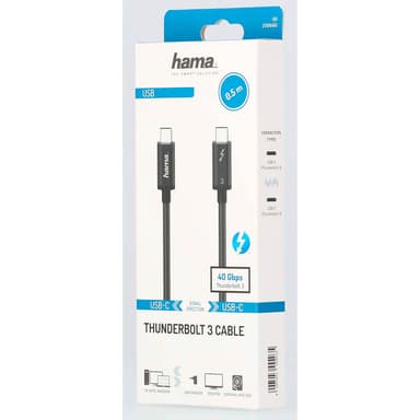 HAMA Cable USB-C Thunderbolt-3 40 Gbit/s Ultra-HD 5K 0.5m Black