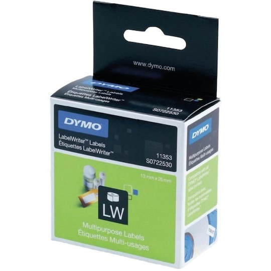 DYMO LabelWriter yleistarra, 23x12 mm, valkoinen, 1-pakkaus (1000 kpl)