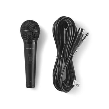 Nedis Langallinen Mikrofoni | Kardioidi | Irroitettava kaapeli | 5.00 m | 80 Hz - 13 kHz | 600 Ohm | -72 dB | On/off-kytkin | Matkakotelo sisältyy | ABS-Muovi / Alumiini | Musta