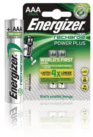 Energizer Ladattava Ni-MH-Akku AAA | 1.2 V DC | 700 mAh | Esiladattu | 2 - Läpipainopakkaus
