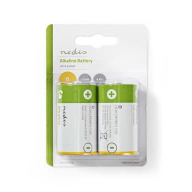 Nedis Alkaliparisto D | 1.5 V DC | 2 - Läpipainopakkaus