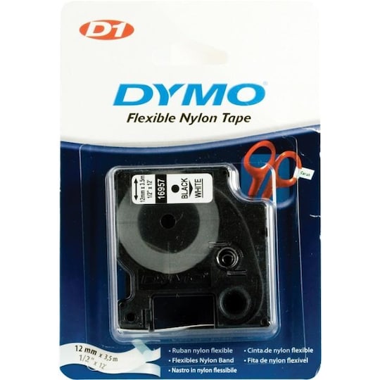 DYMO D1 merkkausteippi, nylon, 12 mm, 3,5 m