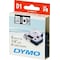DYMO D1 merkkausteippi, 6mm, läpinäkyvä/musta teksti, 7m - 43610