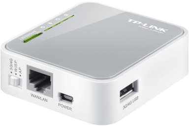 TP-LINK, kannettava langaton 3G-reititin, 802.11n, 150Mbps, USB, RJ45