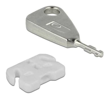 DeLOCK USB Port Blocker, 5 USB lukkoa, 2 avainta, valkoinen