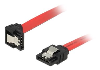Delock SATA-kaapeli,0,5m,6Gb/s,lukitus,taivutus alas-suora,26AWG,pun.