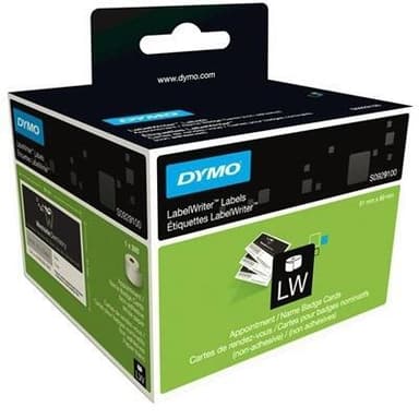 DYMO LabelWriter vieras-/nimikilvet ilman liimaa,51x89mm,300kpl, valk