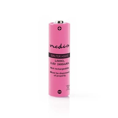 Nedis Litium Tionyylikloridi Paristo ER14505 | 3.6 V DC | 2400 mAh | 1 - Läpipainopakkaus | Pinkki