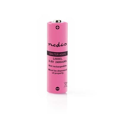 Nedis Litium Tionyylikloridi Paristo ER14505 | 3.6 V DC | 2400 mAh | 1 - Läpipainopakkaus | Pinkki