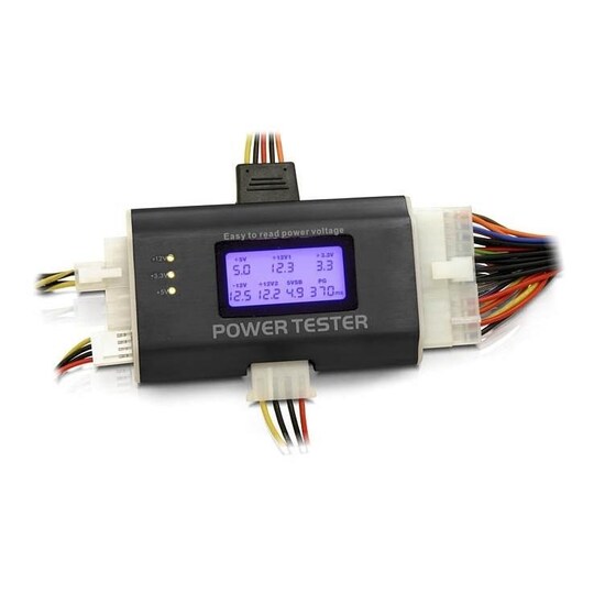 DeLOCK Virtalähteen testaaja LCD:ATX12V, 24-pin, 4/8-pin, PCI-E, SATA